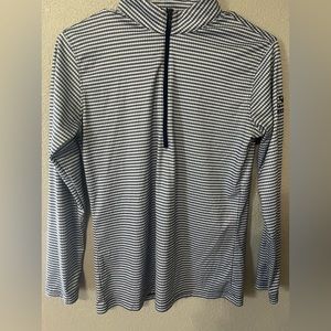 XS, Navy Blue and White pattern Quarter zip